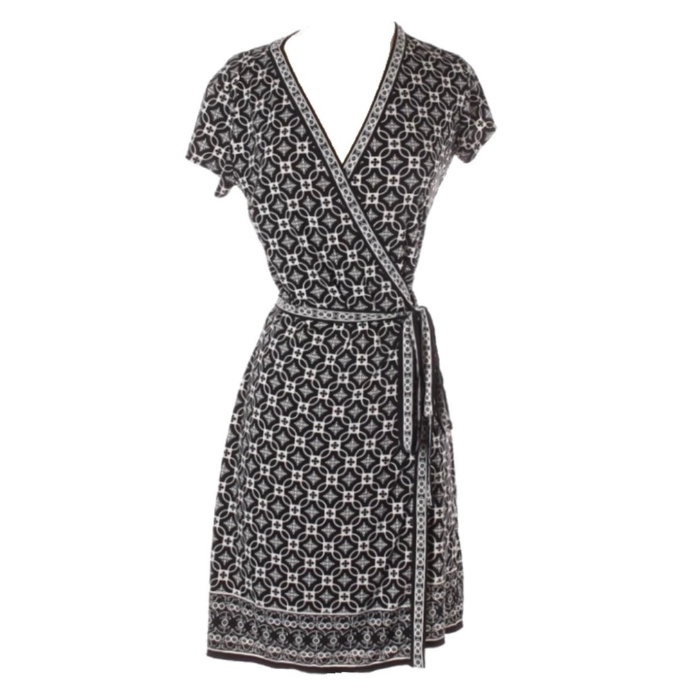 Max Studio Geometric Print Wrap Dress